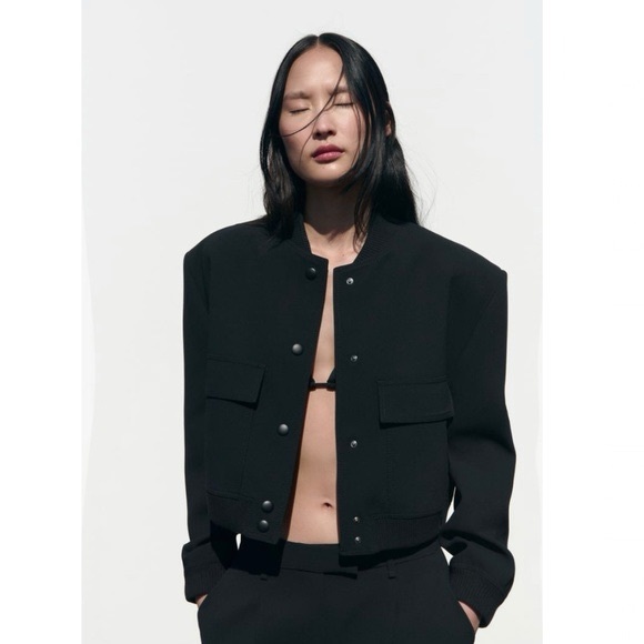 ZARA MAXI POCKET BOMBER JACKET - Picture 1 of 8